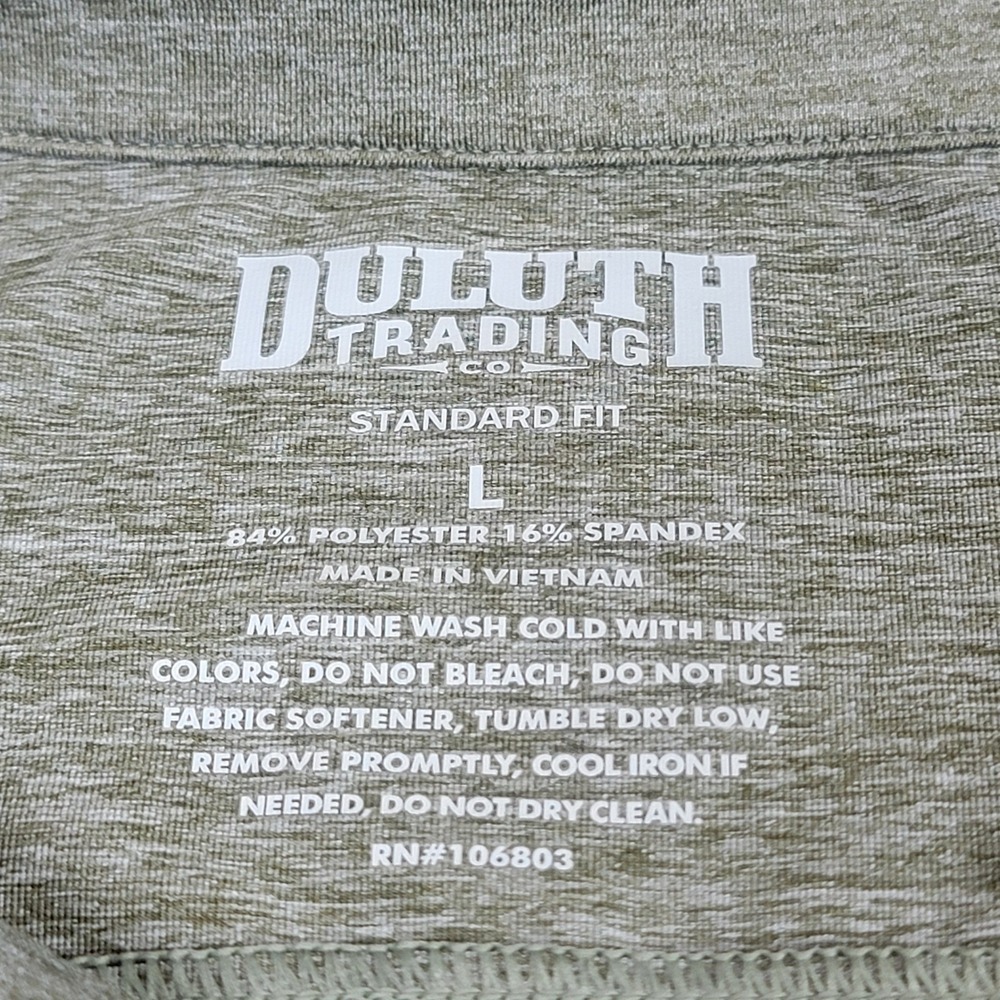 Duluth Trading Co Polo Shirt Mens L Green Moisture Wicking Performance Pocket - Picture 7 of 12